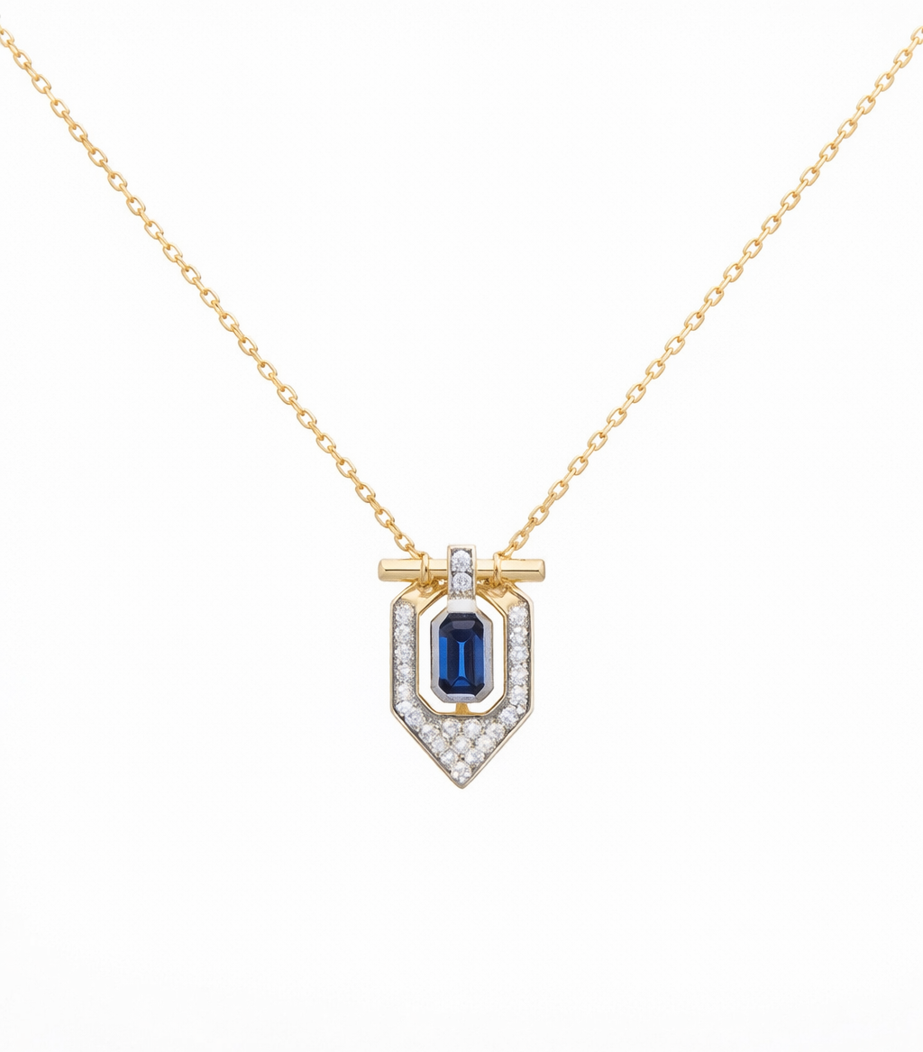 Midnight Blue Framed Pendant