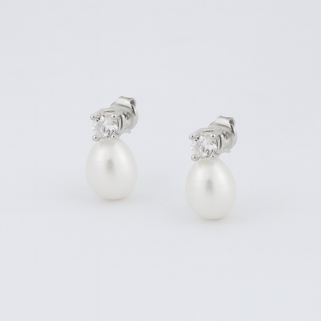Pearl Spark Zircon Earring