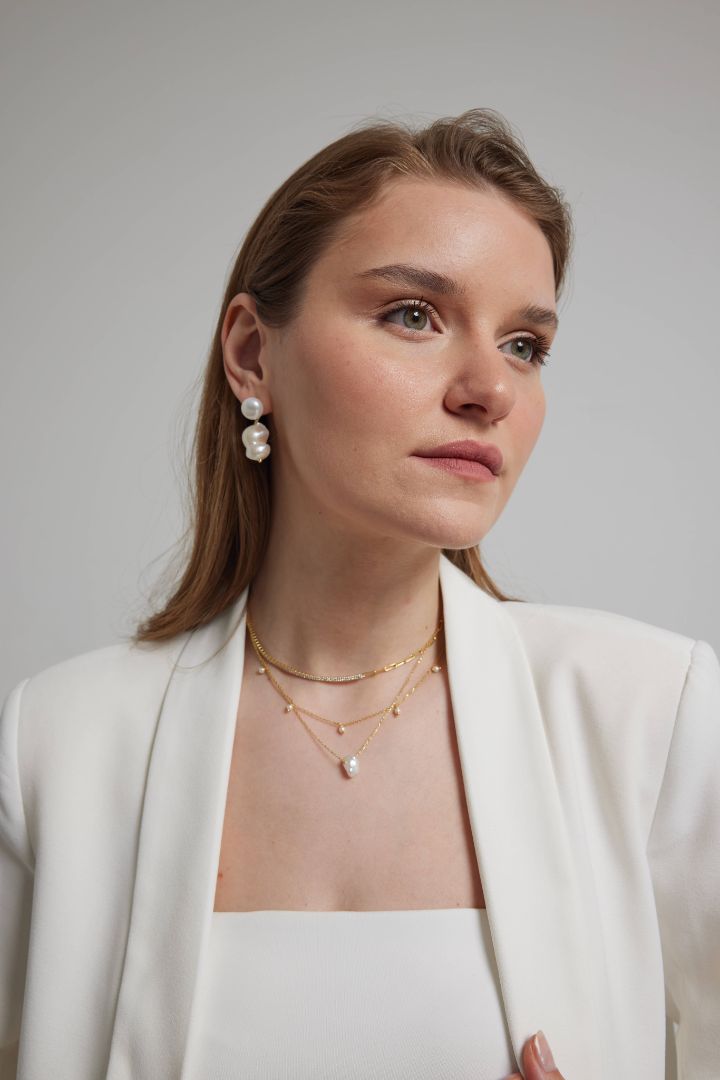 Tiny Pearl Station Necklace