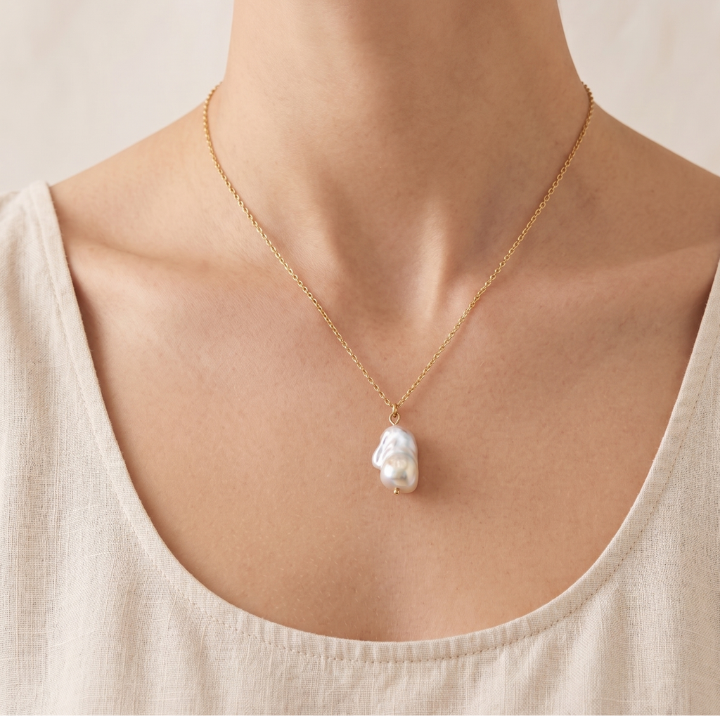 Freshwater Keshi Pearl Pendant Necklace