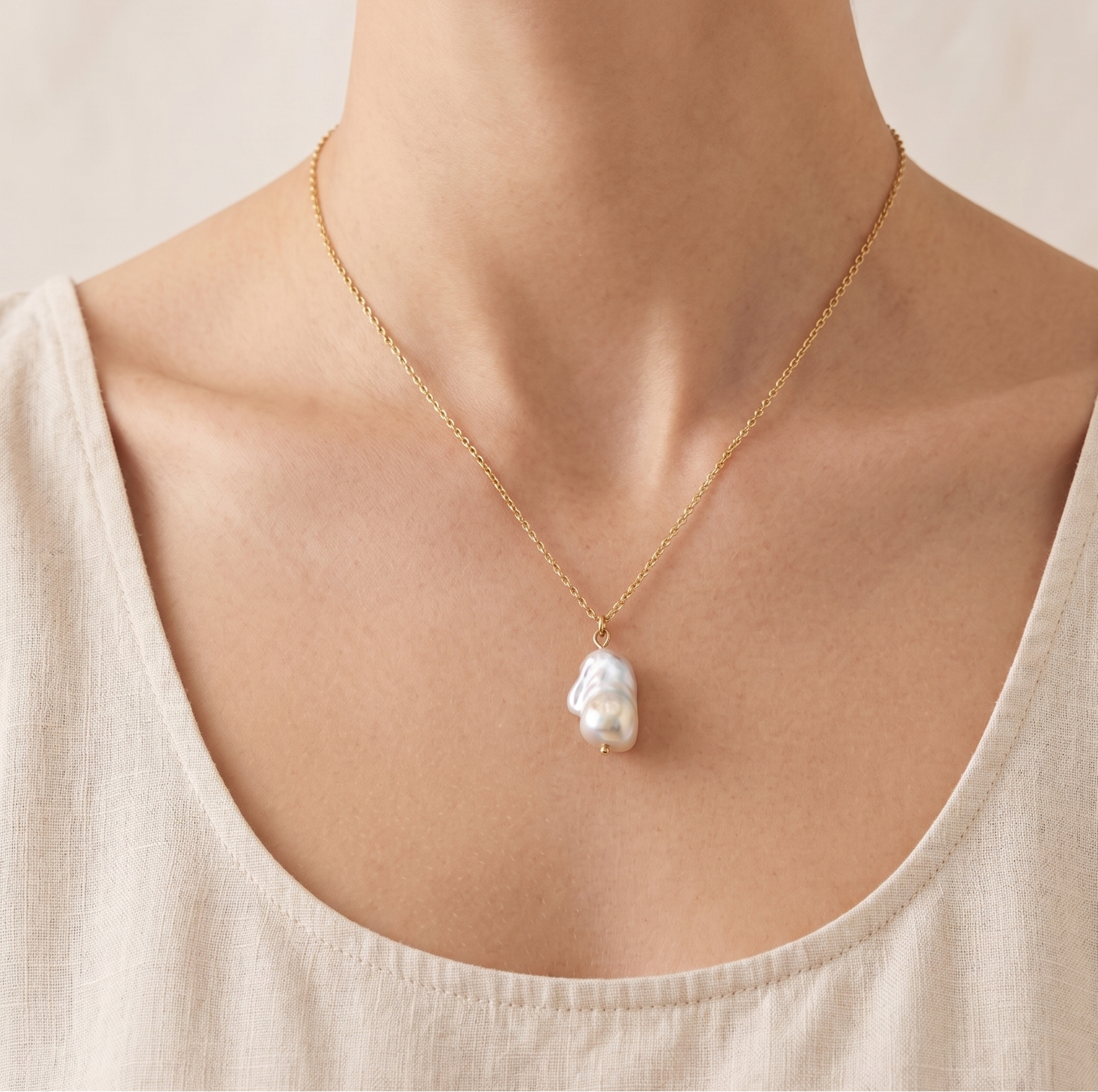 Freshwater Keshi Pearl Pendant Necklace