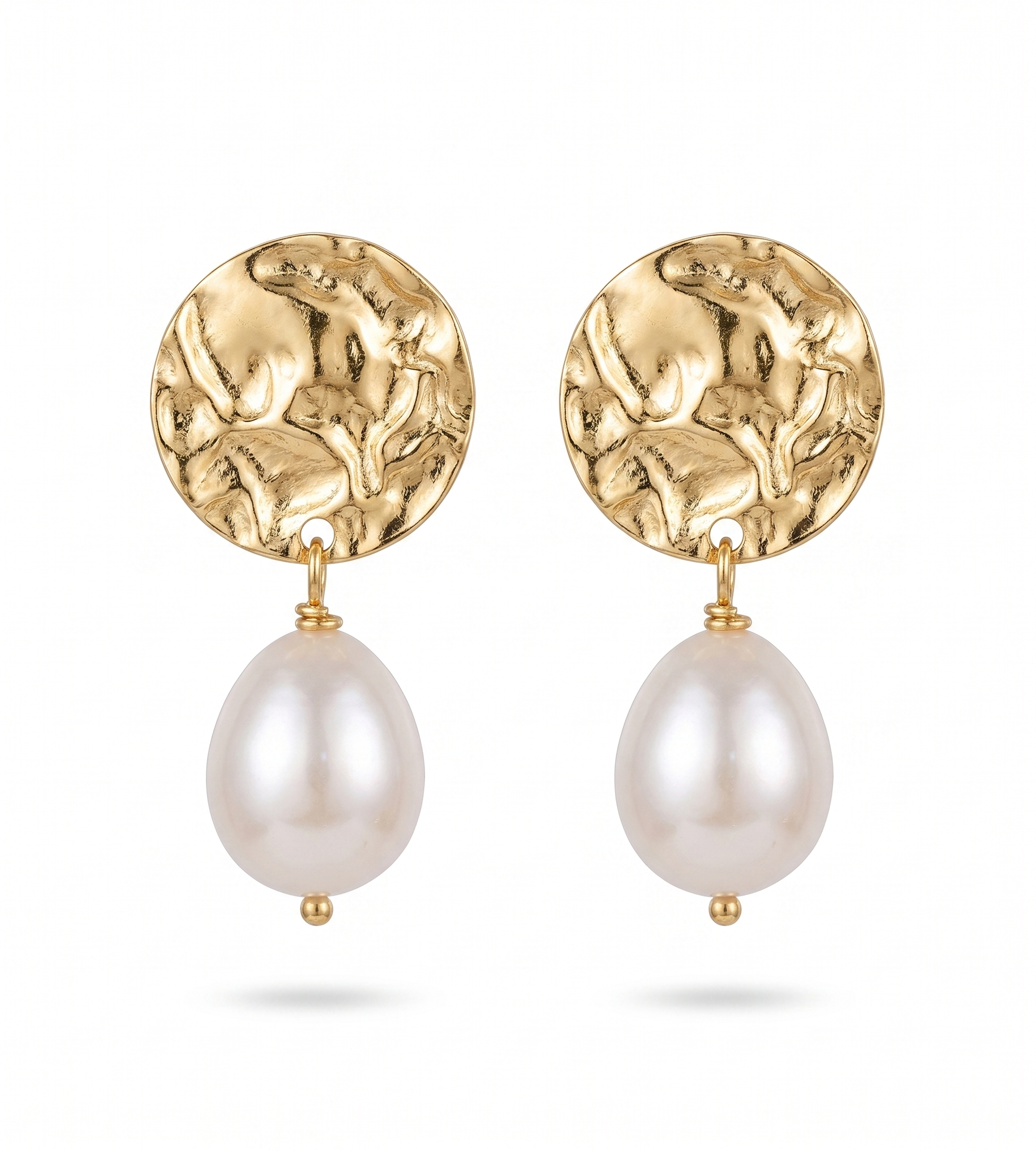 Textured Pearl Drop Earrings