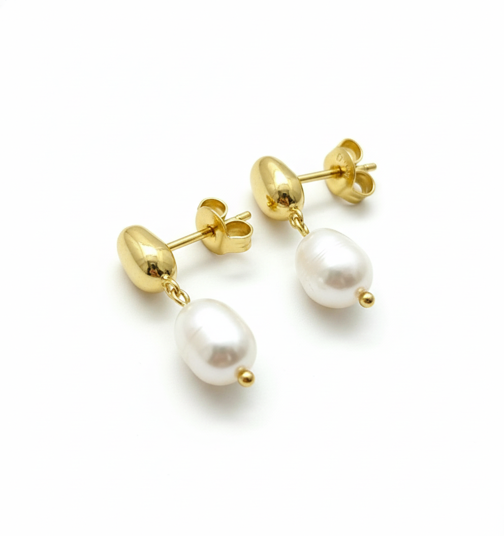 Picnic gold peal earrings