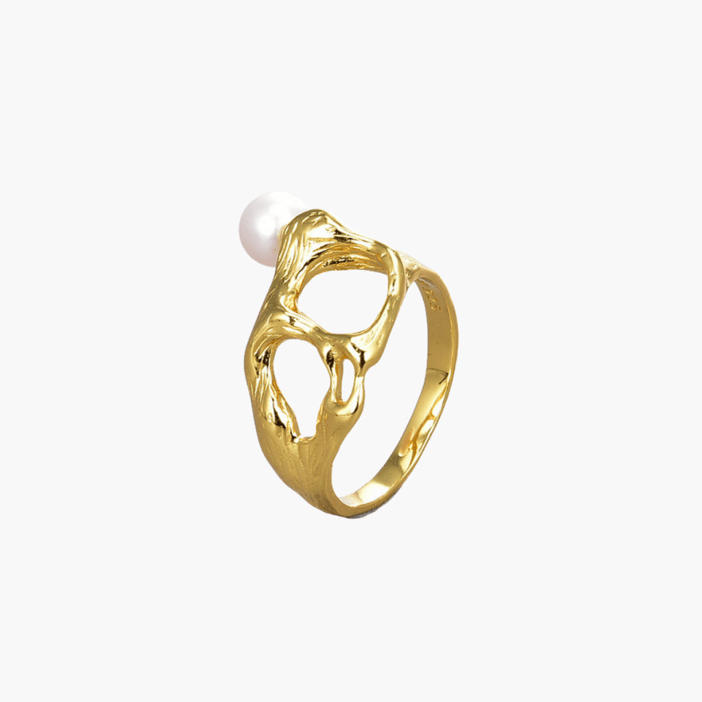 Wave Pearl Ring