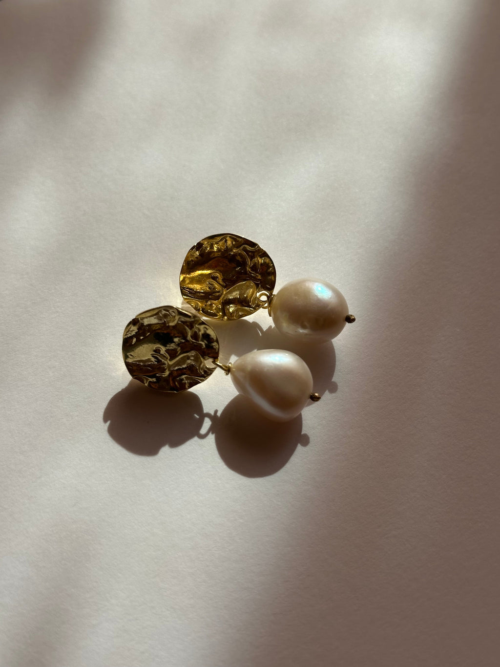 Textured Pearl Drop Earrings