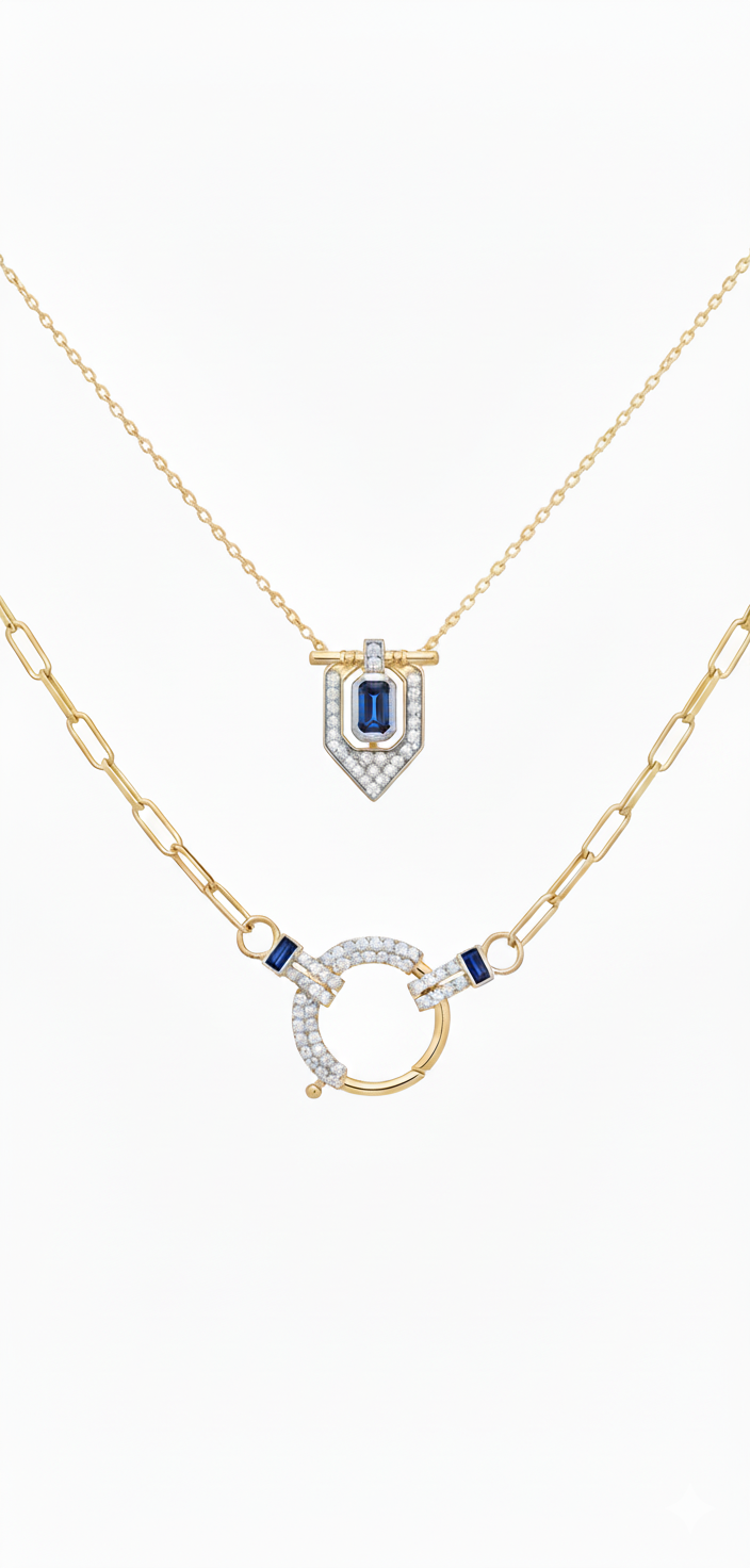 Midnight Blue Framed Pendant