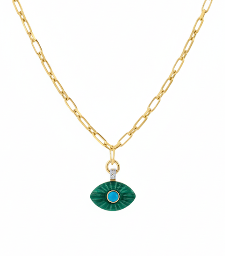 Green evileye necklace