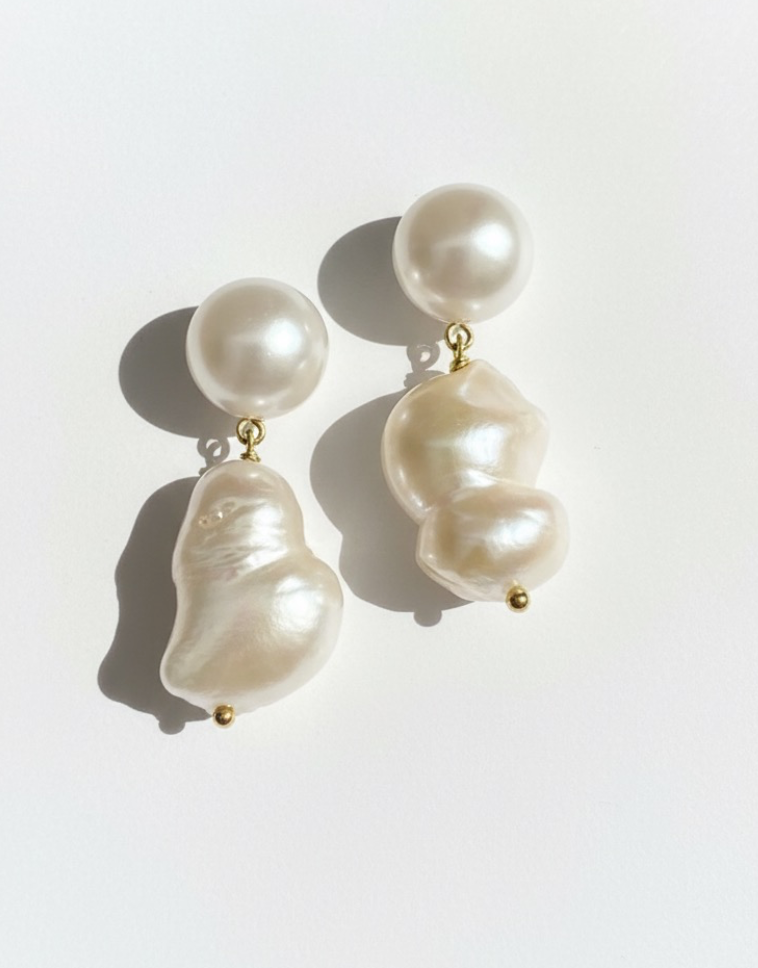 Baroque Pearl Statement Earrings