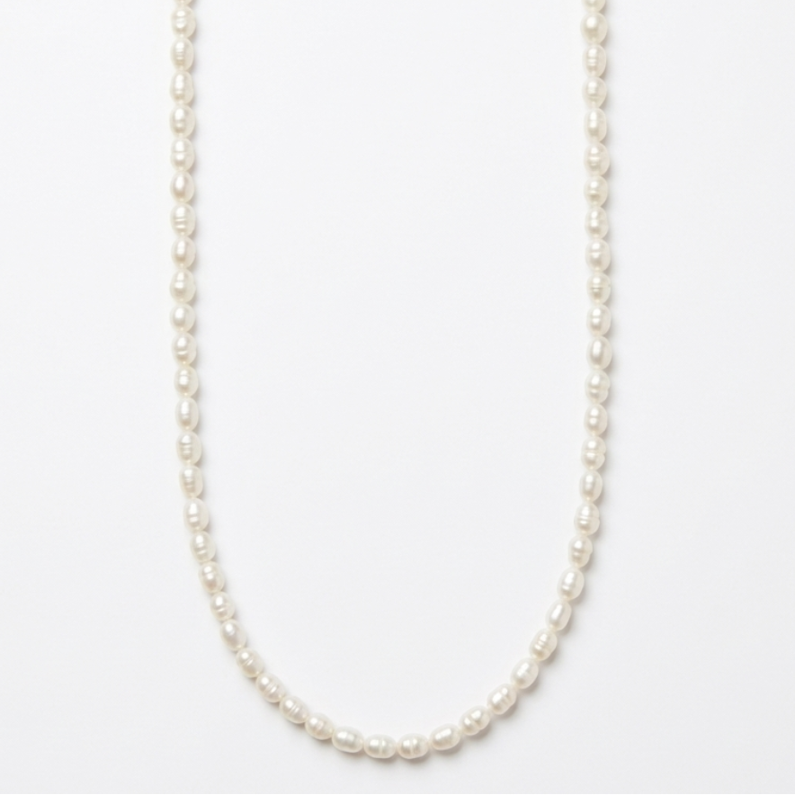 Tiny Rice Pearl Necklace