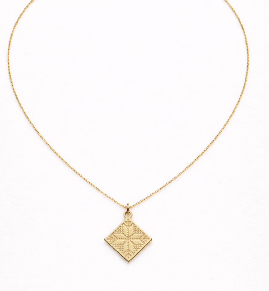 Palestinian Tatreez Pendant Necklace