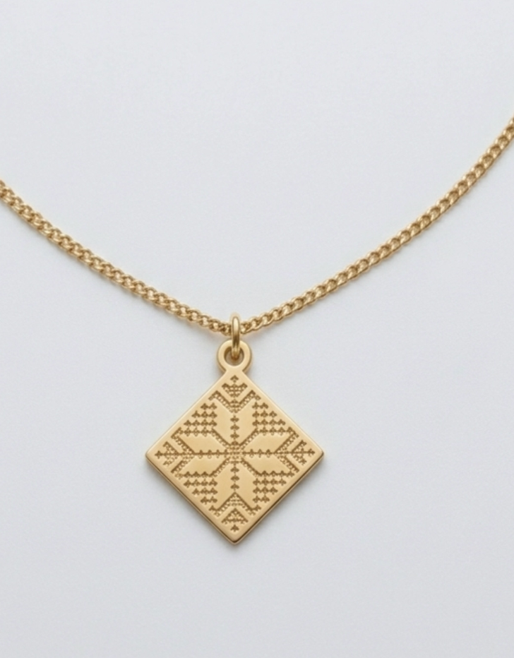 Palestinian Tatreez Pendant Necklace