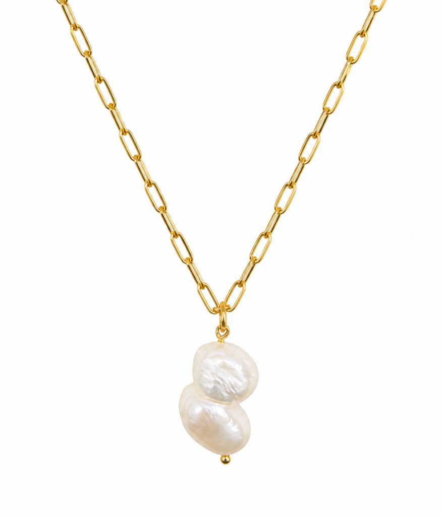 Baroque Pearl Pendant Chain Necklace