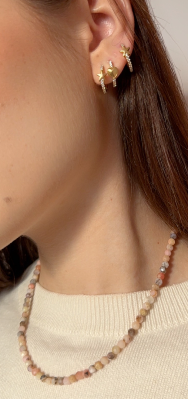 Natural Pink Opal Necklace