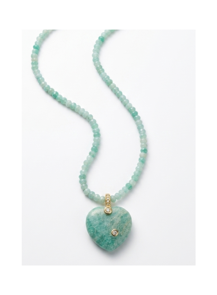 Green Heart Natural Stone Charm