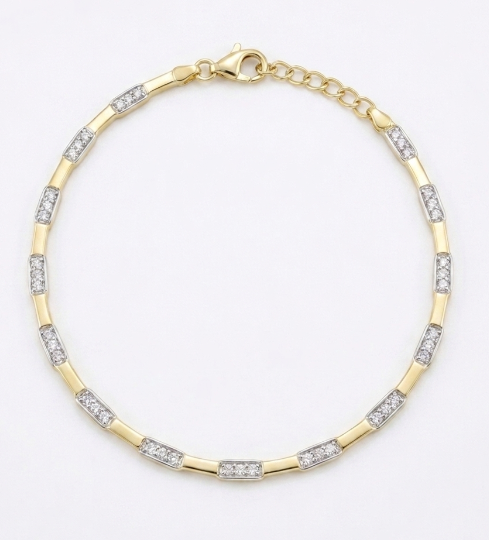 Golden Crystal Link Bracelet