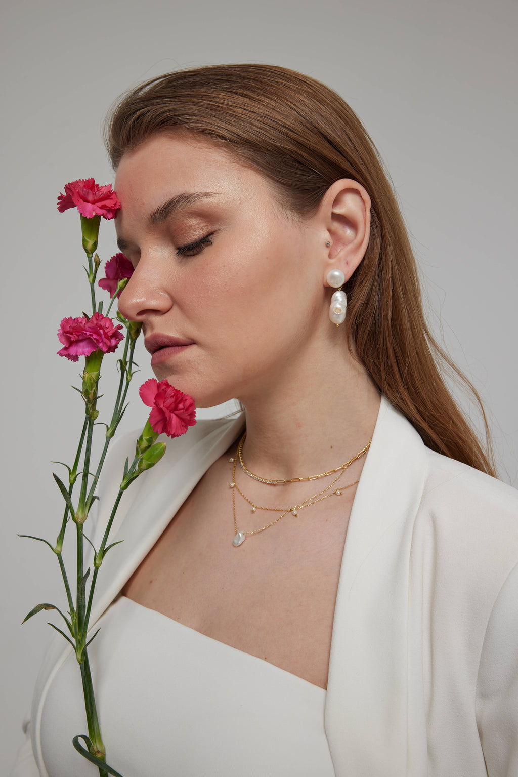 Tiny Pearl Station Necklace