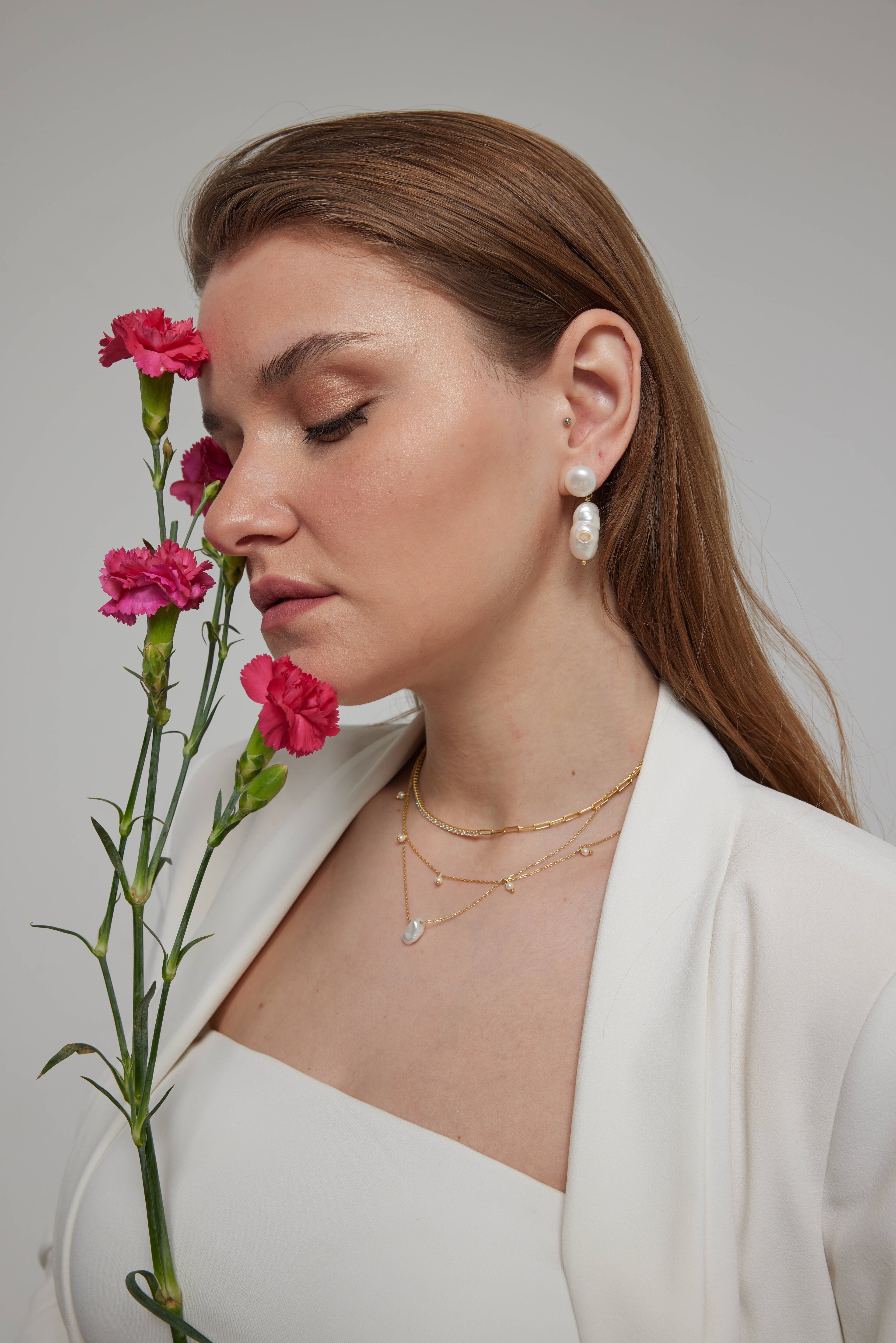 Tiny Pearl Station Necklace