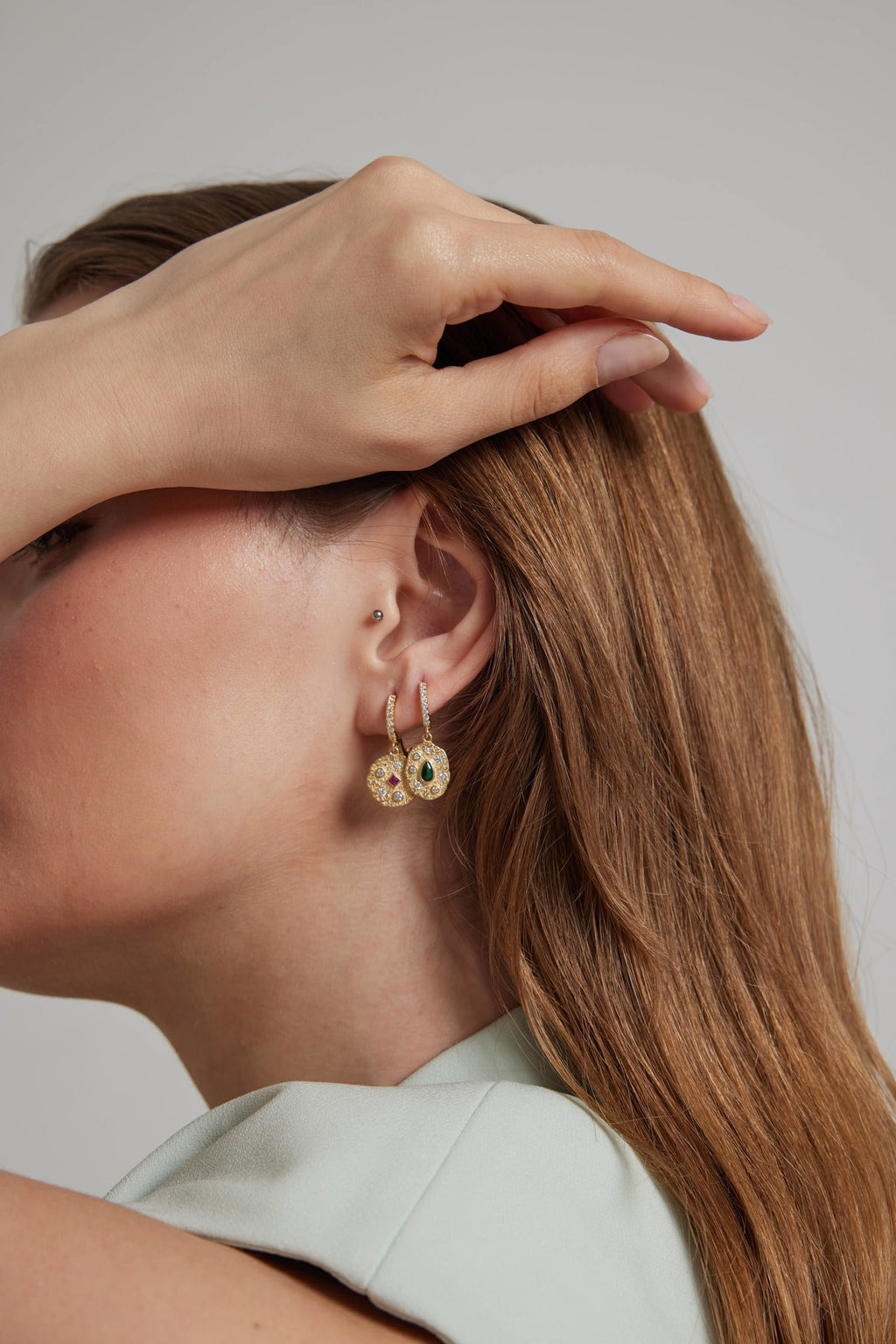 Green and Pink Earrings