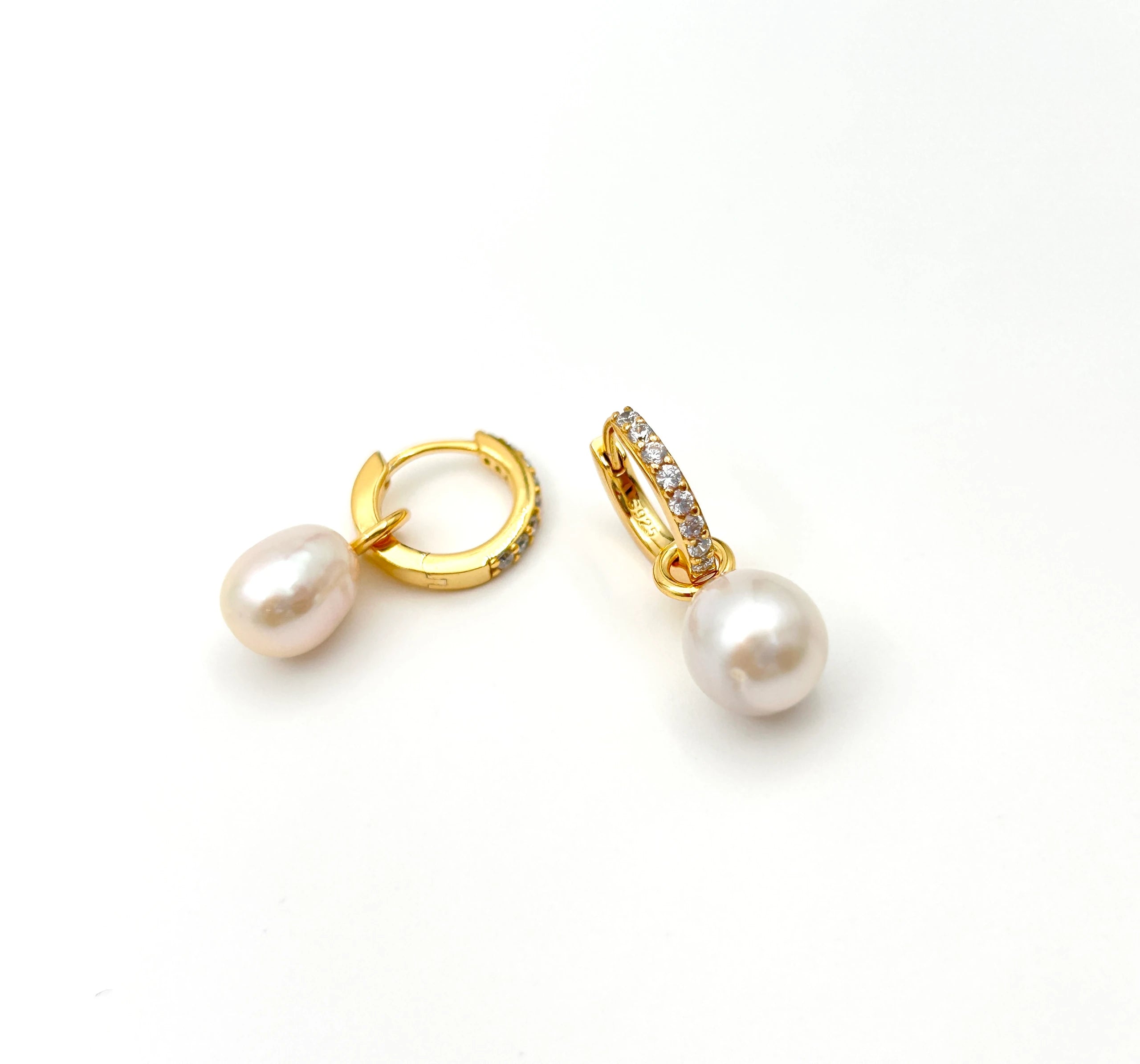 Golden Sparkle Pearl Earrings